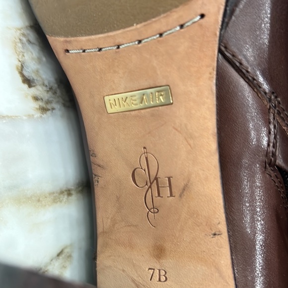 Cole Haan Nike Air Knee High Boots. SZ 7. Dark Brown. 4 in heels. Brass detail. - Picture 10 of 15